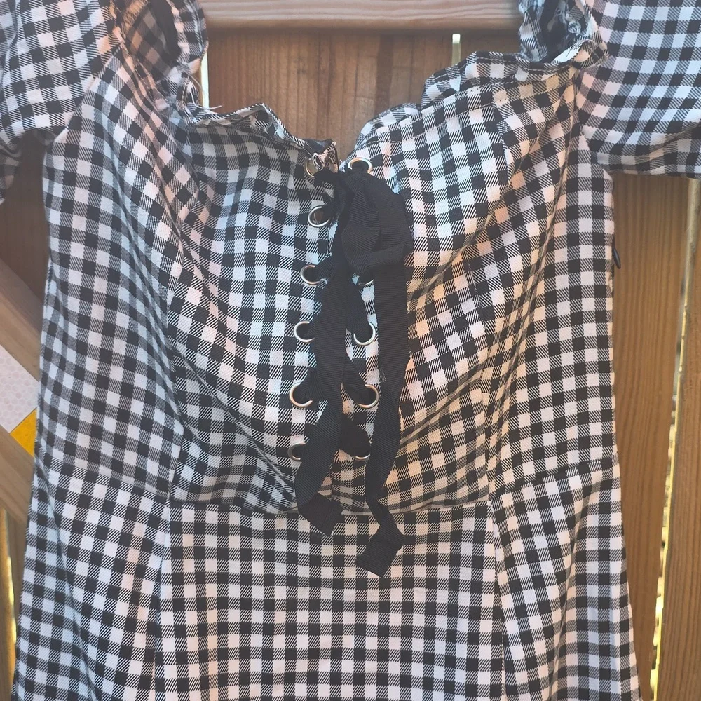 Black and White Gingham Dress - Picture 2 of 6